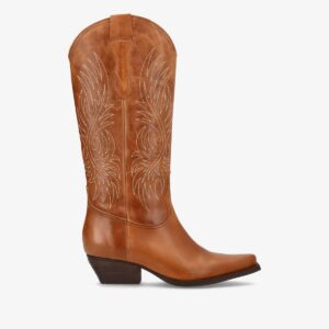 Rowena – Botas vaqueras largas para mujer color marrón claro