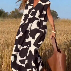 Orphira - Vestido con escote en V y estampado
