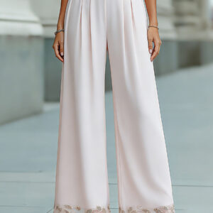 Natalie - Pantalón ancho de gasa para mujer Rosa