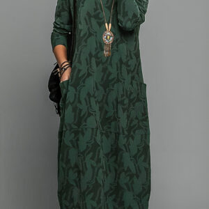 Cassira - Vestido casual de invierno con cuello redondo