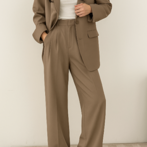 Avirella – Conjunto vintage para mujer con blazer y pantalón de talle alto