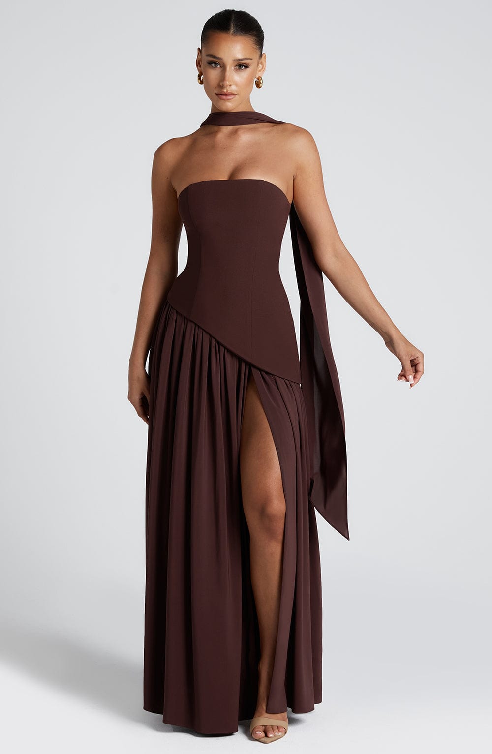 Toriana - Vestido maxi sin hombros - Imagen 2