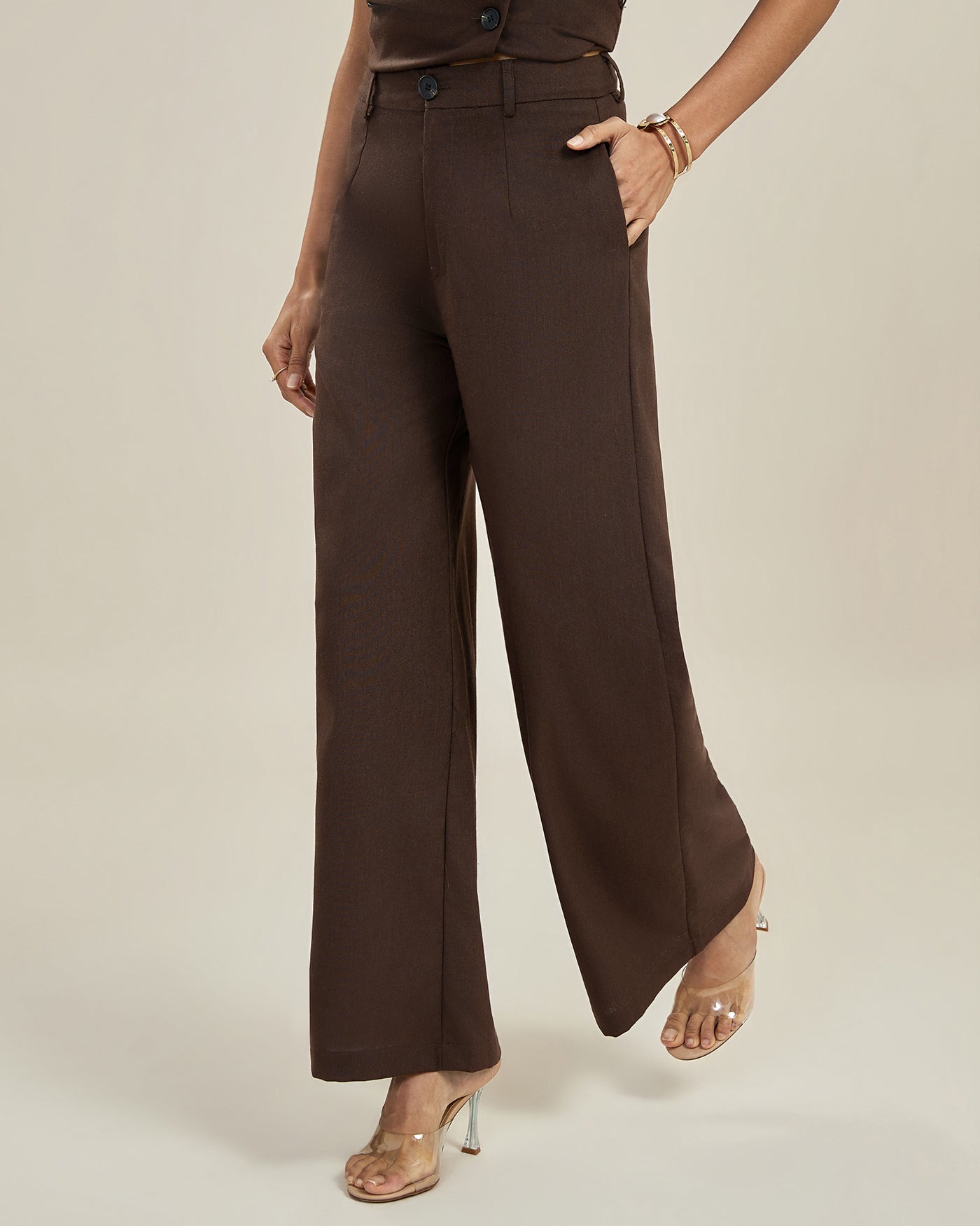 Teresa - Pantalón casual de corte recto para mujer con talle alto y pierna ancha - Imagen 2