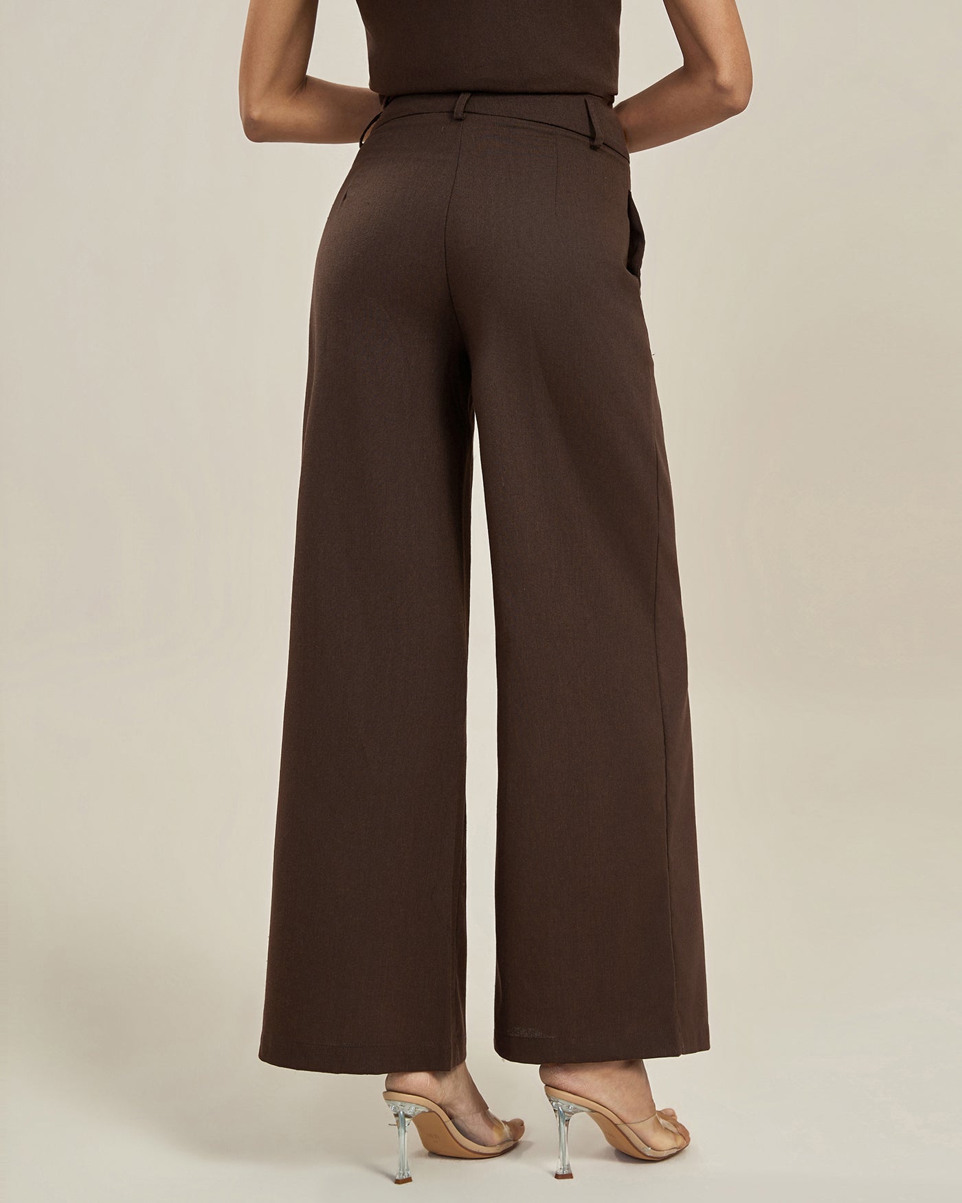 Teresa - Pantalón casual de corte recto para mujer con talle alto y pierna ancha - Imagen 3