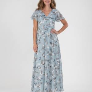 Liza - Vestido maxi de chiffon floral