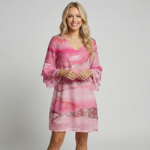 Philomena – Vestido mini para mujer con mangas con volantes