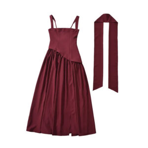 Kester - Elegante vestido maxi sin hombros con abertura