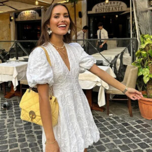 Jane - Vestido con volante bordado