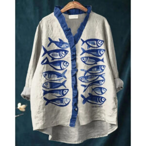 Aroha – Blusa de estampado bohemio para mujer