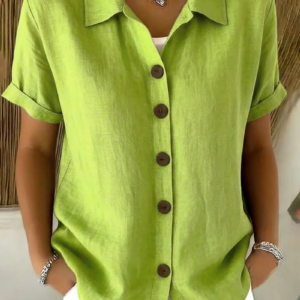 Jada - Blusa con botones delanteros y ajuste elegante