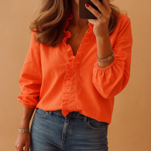 Olyssia – Blusa femenina elegante con volantes