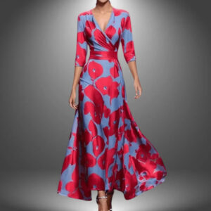 Leivara – Vestido cruzado estampado