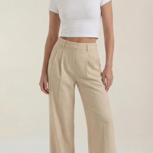 Adelina - Pantalones plisados de talle alto y pierna ancha para mujer